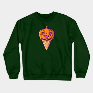 Ice Cream Pumpkin Halloween Cartoon Crewneck Sweatshirt